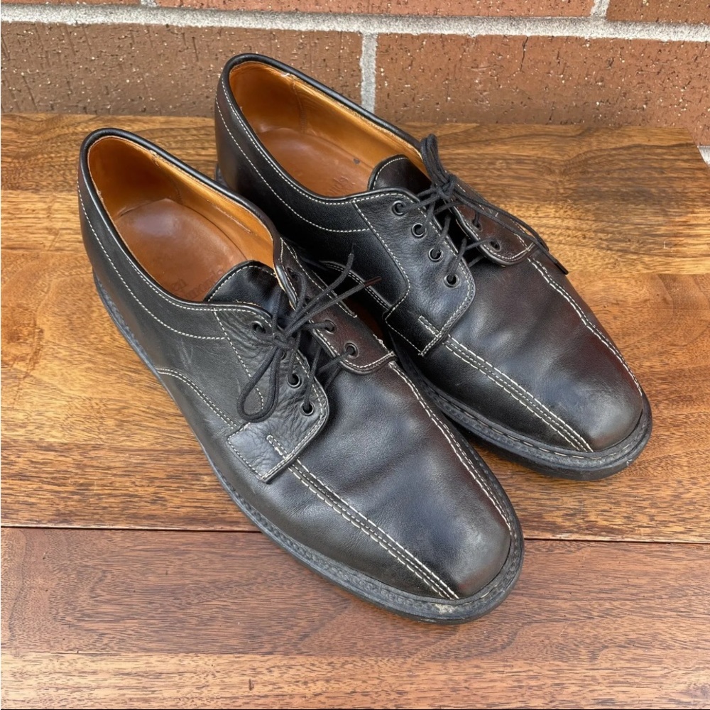 Allen Edmonds Mapleton Mens Size 8 Bicycle Toe Derby Shoe Black Leather USA Made